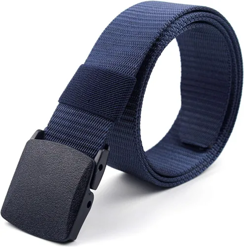 Vista 8 de Cinturón táctico de nailon para hombres, ajustable, casual, resistente al aire libre, con hebilla de plástico duradera