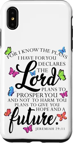 Vista 10 de iPhone 16 Christian Faith Jeremiah 29 11 Inspiring Butterfly Art Women Case