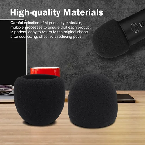 Vista 2 de Parabrisas de micrófono de espuma para Blue Yeti - Filtro profesional Pop para micrófonos de 2.5 pulgadas de diámetro, funda de micrófono de esponja