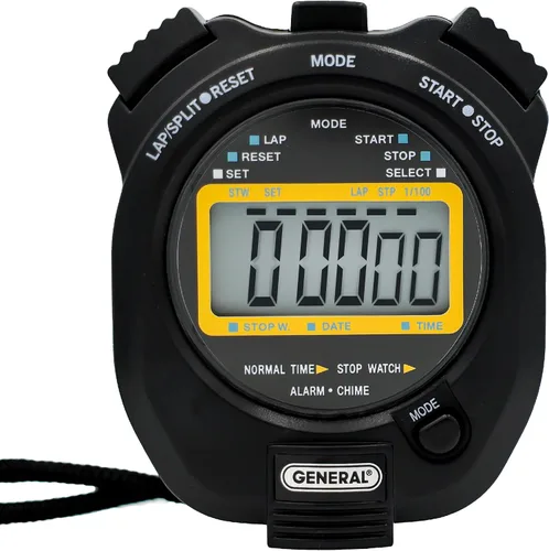 Vista 3 de General Tools SW100A - Cronómetro negro multifunción, 1 línea