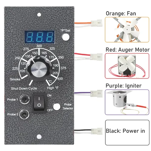 Vista 6 de Controlador de parrilla de pellets para Traeger, piezas de repuesto del panel de control, sonda de temperatura Rtd, termómetro, sonda del termostato
