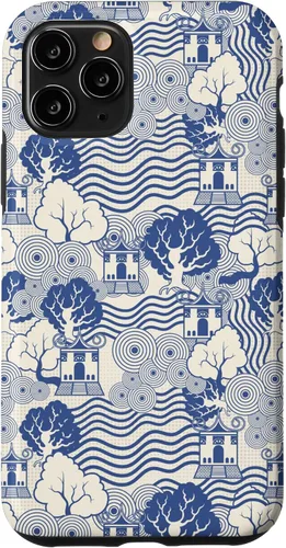 Vista 26 de Blue Pagoda Chinoiserie Pattern Case for iPhone 17