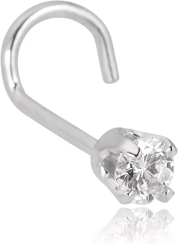Vista 6 de AVORA Anillo de nariz de diamante de oro amarillo de 14 quilates / joyería corporal (calibre 22)