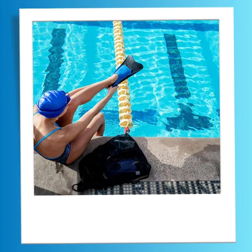 Vista 9 de Sporti Aletas de natación cortas para adultos y niños para natación en piscina, aletas flotantes para natación y snorkel, aletas de natación