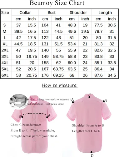 Vista 5 de Men's Short Sleeve, Regular Fit Shirts Short Sleeve Button Down Dress Casual Shirts