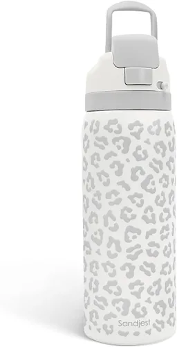Vista 8 de Botella de agua aislada de acero inoxidable SANDJEST con pajita para deportes y viajes, la mejor tía de siempre, 946ml, regalos para mujeres, día
