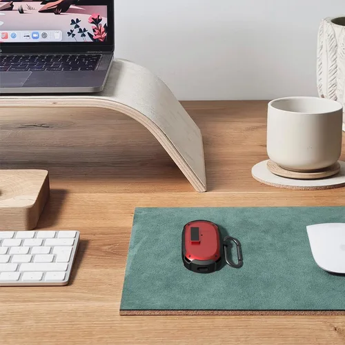 Vista 6 de Geekria Funda de PC compatible con auriculares inalámbricos Google Pixel Buds A, funda protectora de transporte con gancho para llavero, acceso al