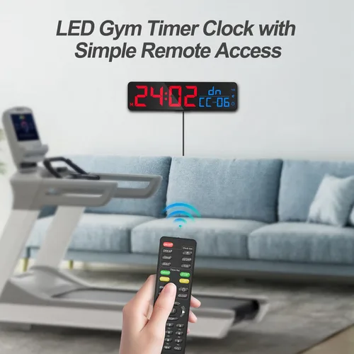 Vista 15 de ANJANK Reloj de pared LED digital grande de 15 pulgadas para gimnasio, con segundos, temporización para entrenamiento, intervalos y rondas, cuenta