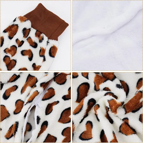 Vista 7 de Ishua Cheetah Onesie, Leopard Costume Onesie, Children Cheetah Animal Onesie Costumes, Leopard Oneside Costume Halloween(130)