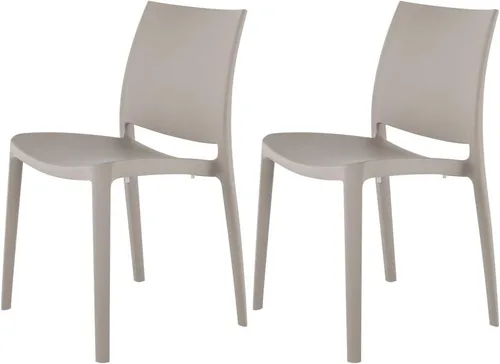 Vista 8 de Lagoon Sensilla 7052, Plastic Chair for Dining Room, Fibreglass and UV Protector, Stackable, Brand 4 Pieces (Amber)