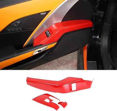 Vista 7 de Cubierta del panel de control de la ventana de la puerta del automóvil para Chevrolet Corvette C7 para el interior del automóvil (2 piezas)