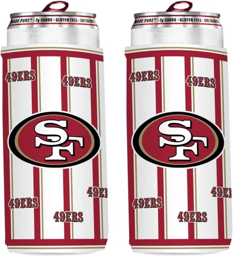 Vista 32 de Paquete de 2 soportes para latas de fútbol de 12 onzas, delgado y delgado, aislador de bebidas Huggie Cooler Coozies (Arizona (cardenales))