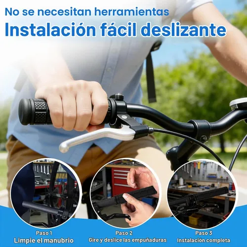Vista 4 de 2 pares de puños/mangos para manillar de bicicleta con empuñaduras de hongo para bicicletas BMX/de carretera/de montaña