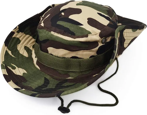 Vista 7 de Sombrero de ala ancha para exteriores, sombrero de protección solar, estilo clásico del ejército de combate de los Estados Unidos, gorra de sol
