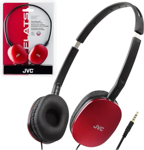 Vista 7 de JVC Flats - Auriculares plegables y coloridos con control remoto y micrófono, 3.94 pies, chapado en oro de 0.138 in, enchufe delgado, HAS160MA