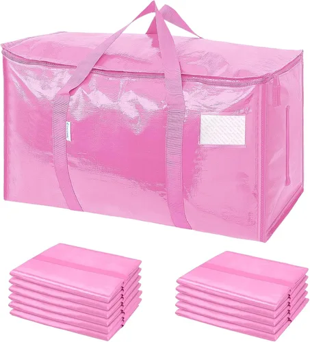 Vista 38 de TICONN Paquete de 2 bolsas de mudanza extra grandes resistentes con cremalleras y asas de transporte, bolsas de almacenamiento duraderas