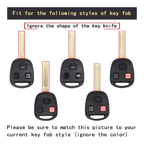 Vista 4 de Funda inteligente para llavero compatible con Toyota Land Cruiser FJ Cruiser Lexus Es300 Ls430 Lx470 Rx300 Rx330 Rx350 Rx400h, color negro, fibra