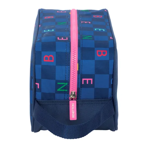 Vista 3 de Zapatillero de Viaje Benetton Damero Azul marino 29 x 15 x 14 cm