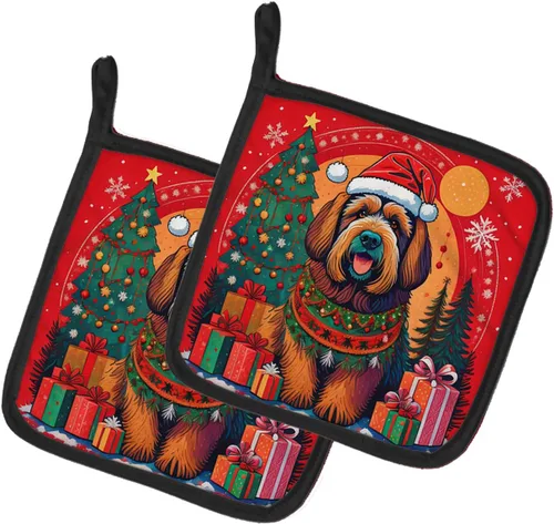 Vista 31 de Affenpinscher - Par de soportes para ollas de Navidad