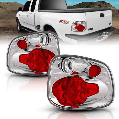 Vista 7 de AmeriLite para Ford F-150 Flareside 2001-2003, juego de luces traseras de repuesto Euro Black, lámpara de freno, par - lado del pasajero