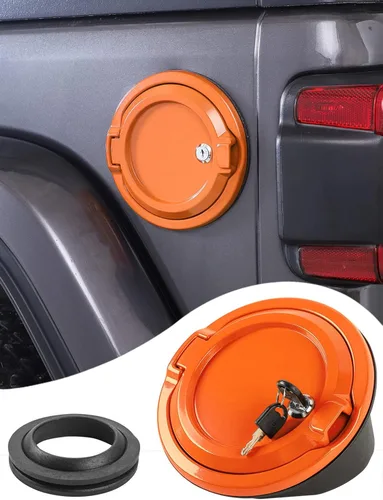 Vista 8 de Savadicar Cubierta de tapa de gas con bloqueo, puerta de tanque de combustible con cerradura compatible con Jeep Wrangler JL JLU 4XE 2018-presente