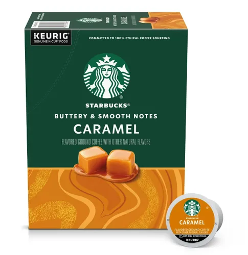 Vista 34 de Cápsulas de café K-Cup de Starbucks, café con sabor caliente o helado, caramelo, 10 cápsulas Keurig Cápsulas K-Cup 100% Arabica para cafeteras