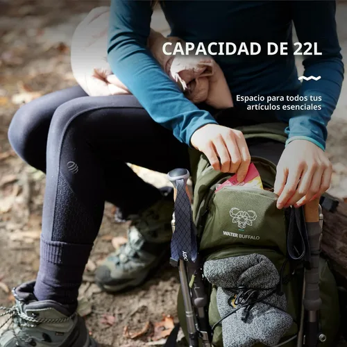 Vista 3 de Mochila de Hidratación Water Buffalo - Mochila de Senderismo Sherpa 22L con Vejiga de Agua - Mochila de Agua para Senderismo con Cremalleras