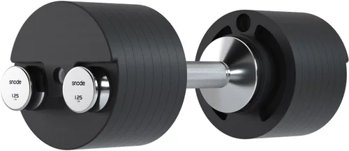 Vista 3 de SNODE AD80 Drop Proof 80 lbs Adjustable Dumbbell Set -Adjustable Weights with Cast Iron Plates and Cradle, Knurled Handle, Fast Adjust, Compact Home