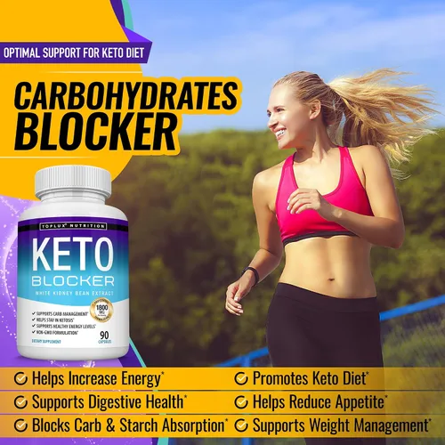 Vista 3 de Toplux Keto Blocker Pills Extracto de frijol blanco - 1800 mg de cetosis natural, apoyo a la dieta Keto, para hombres y mujeres, 90 cápsulas