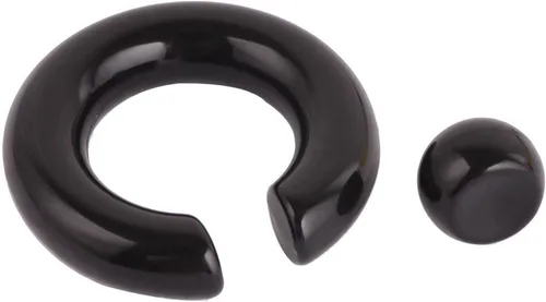 Vista 2 de 2 aretes de túnel colgantes, aretes colgantes con bola de acrílico