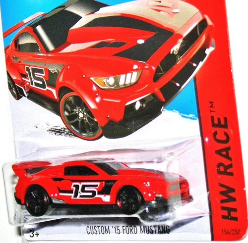 Vista 4 de Hot Wheels, 2015 HW Race, Custom '15 Ford Mustang [Rojo] 154/250