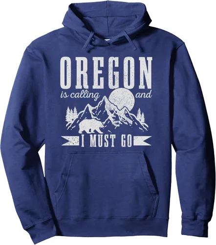 Vista 4 de Sudadera con capucha con diseño de Oregon Is Calling & I Must Go Mountains