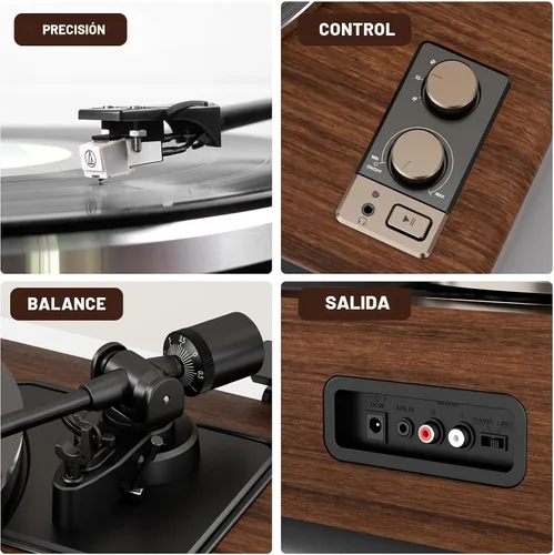 Vista 8 de FEKTIK Vinyl Record Player with Magnetic Cartridge and Built-in Speakers