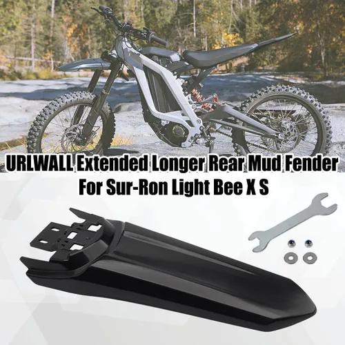 Vista 2 de Guardabarros trasero modificado extendido más largo para Segway Sur-Ron Light Bee X y S, protector de guardabarros extra largo mejorado, protector
