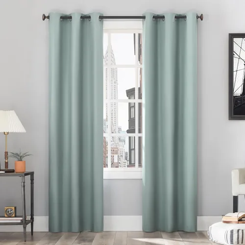 Vista 18 de Sun Zero Cyrus - Par de paneles de cortinas térmicas 100% opacas con ojales Cacao