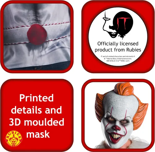 Vista 3 de Rubies Pennywise - Disfraz de adulto para hombre Multi Color talla única