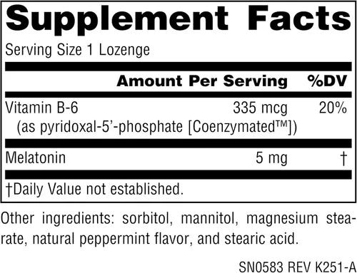 Vista 2 de Source Naturals Melatonina, ayuda a promover el sueño* - 5 mg - 100 pastillas con sabor a menta