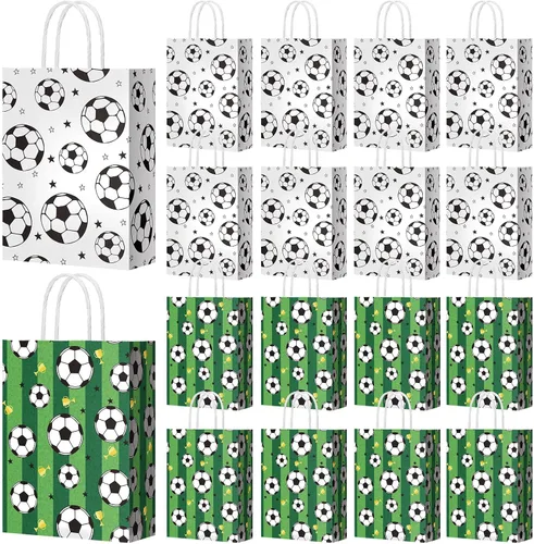 Vista 7 de Fainne 30 bolsas de regalo de fútbol americano con asas de 8.3 x 5.9 x 3.1 pulgadas, bolsa de golosinas de fútbol para aperitivos, dulces, regalos
