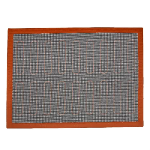 Vista 3 de Amazon Basics Eclair - Tapete de silicona antiadherente para hornear, reutilizable, fácil de limpiar, paquete de 2, negro/rojo/blanco, rectangular