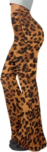 Vista 3 de Animepark Pantalones de yoga de pierna ancha para mujer, pantalones deportivos acampanados de cintura alta