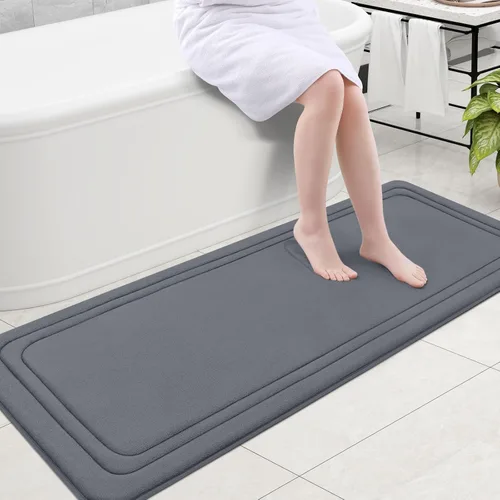 Vista 41 de Grandaily Alfombra de Baño de Espuma Viscoelástica 24x16, Ultra Suave, Antideslizante y Absorbente, Alfombras de Baño Lavables a Máquina y Secables