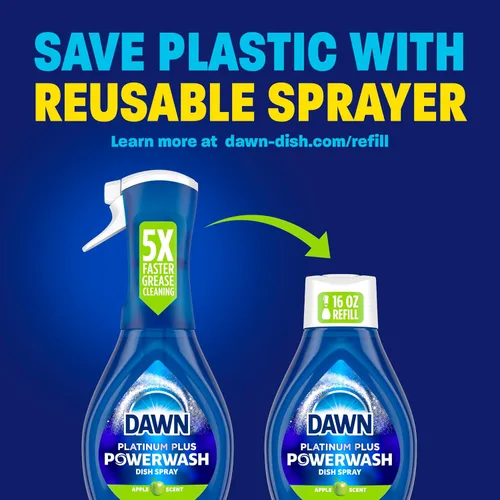 Vista 6 de Dawn Platinum Powerwash - Spray para platos, jabón para platos, aroma a manzana, 16 onzas