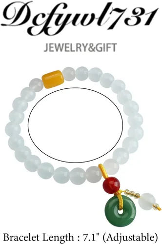 Vista 7 de Dcfywl731 Pulsera de piedra de jade natural hecha a mano para mujer, pulsera de mariposa de jade para mujer, ajustable, verde hetian jade, regalo