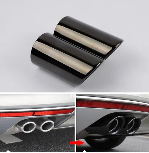 Vista 9 de Dsycar Silenciador de tubo de escape de coche de acero inoxidable con revestimiento negro pulido compatible con VW Volkswagen JETTA 2009-2018