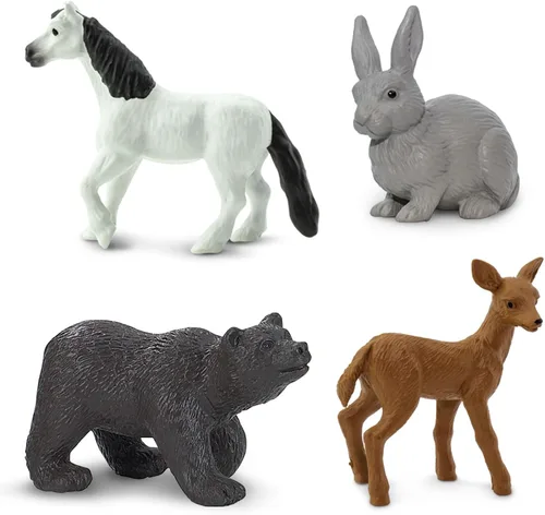 Vista 6 de Safari Ltd. Animales de cuento de hadas TOOB - Figuras de unicornio, dragón, rana, lobo, conejo, cierva, semental blanco, oso, ratón, pájaro azul