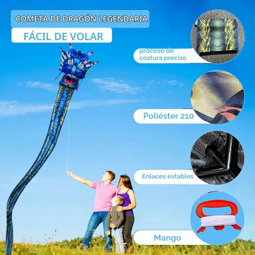Vista 3 de HENGDA KITE Legendary Dragon Kite,for Kids and Adults,(35x157) in