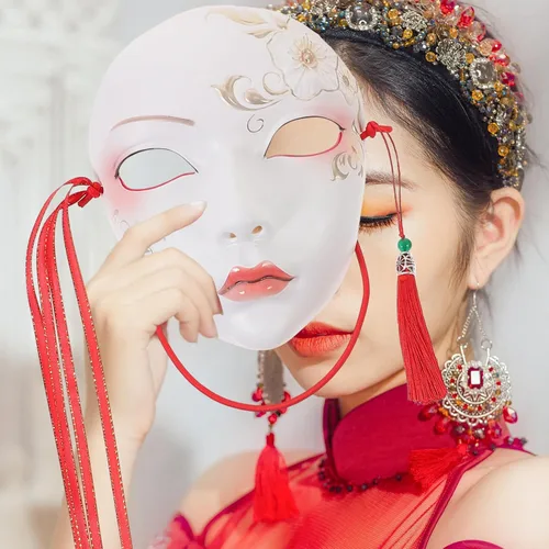 Vista 3 de HOMSFOU Decor Masquerade Mask for Women Mask for Party Halloween,Plastic