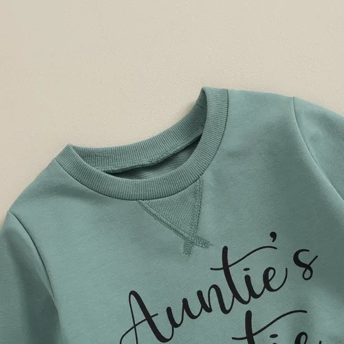 Vista 5 de Ursobutegl Conjunto de sudadera de manga larga con estampado de letras para niña pequeña, conjunto de sudadera de manga larga para otoño e invierno
