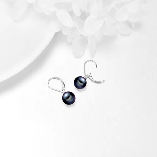 Vista 4 de KECHO Aretes de gota de perlas de agua dulce de oro macizo de 14 quilates para mujer, regalos de dama de honor para ella
