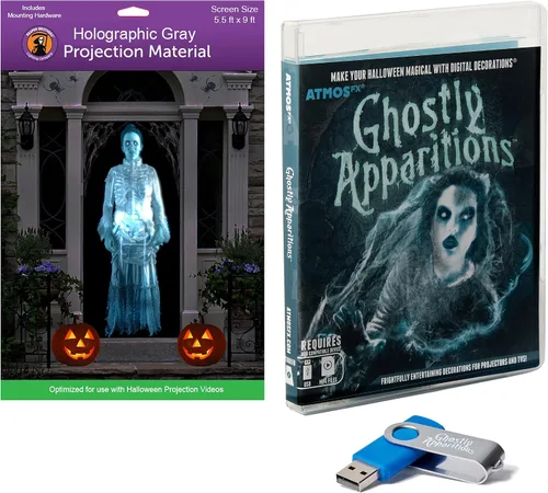 Vista 16 de Reaper Brothers® Kit de decoración digital de Halloween incluye 8 efectos de video AtmosFX® para Halloween Plus pantalla de proyección holográfica